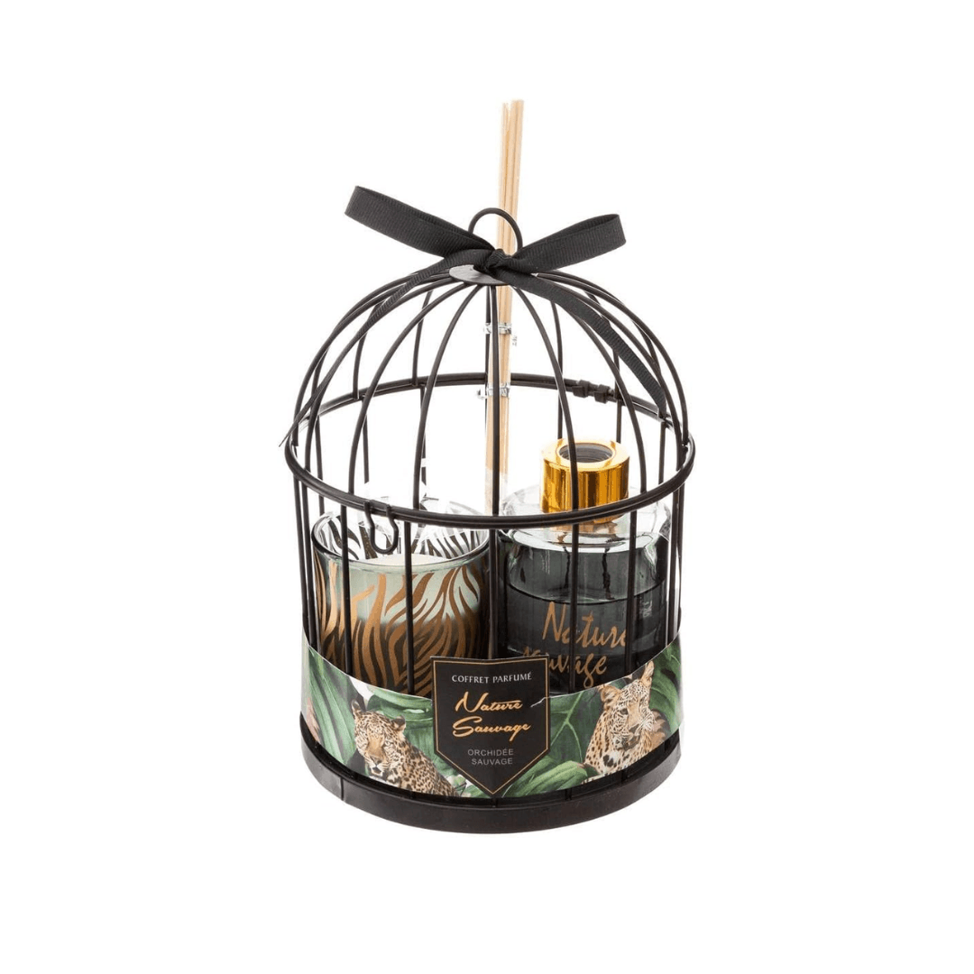 Coffret Love Home Cage  Bougie  730g +Diffuseur  100ml+6*7cm Senteur