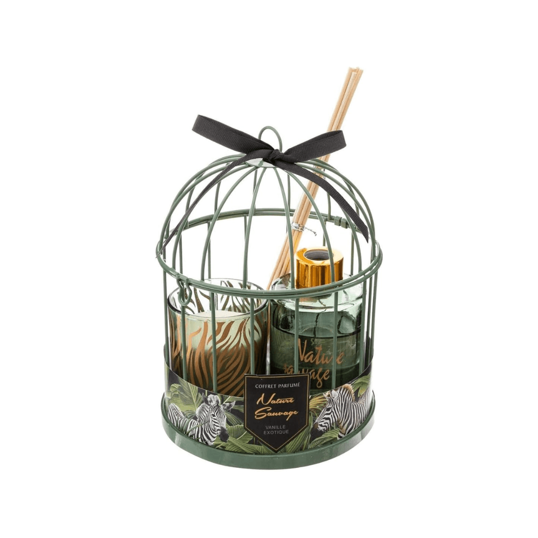 Coffret Lovehome Cage Bougie  730g +Diffuseur 100ml+6*7cm Senteur