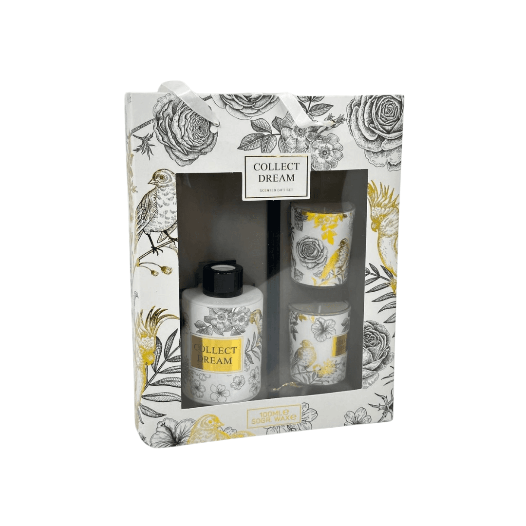 Coffret Collect Dream Gold  2bougies Parfumées  40g/40g  + Diffuseur