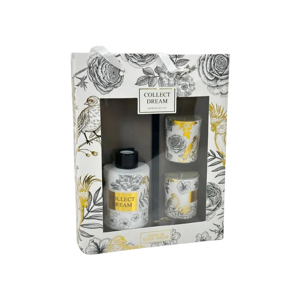 Coffret Collect Dream Gold  2bougies Parfumées  40g/40g  + Diffuseur
