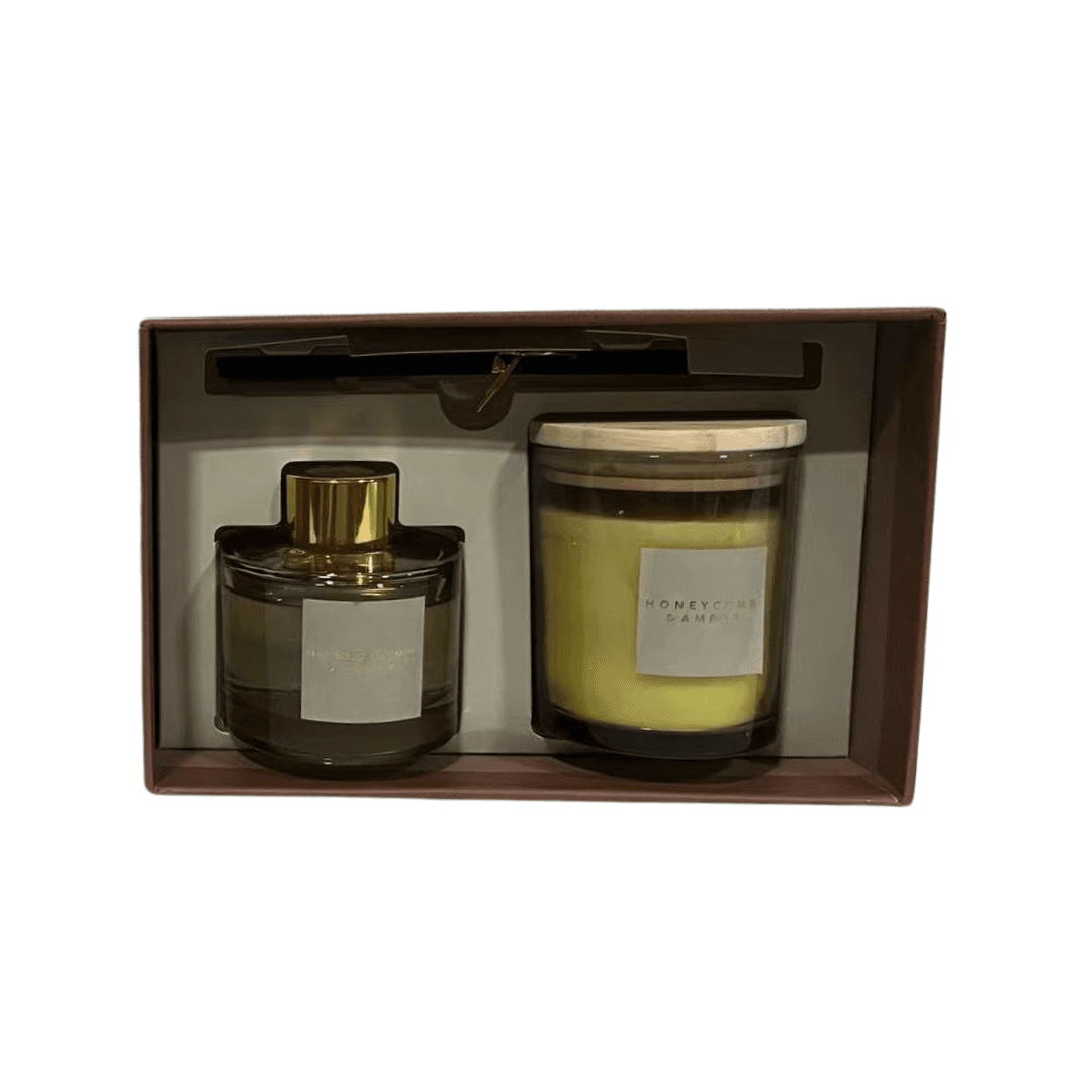 Coffret Gusta Bougie 820g  + Diffuseur 100ml+7*8cm  Senteur Honey C00m