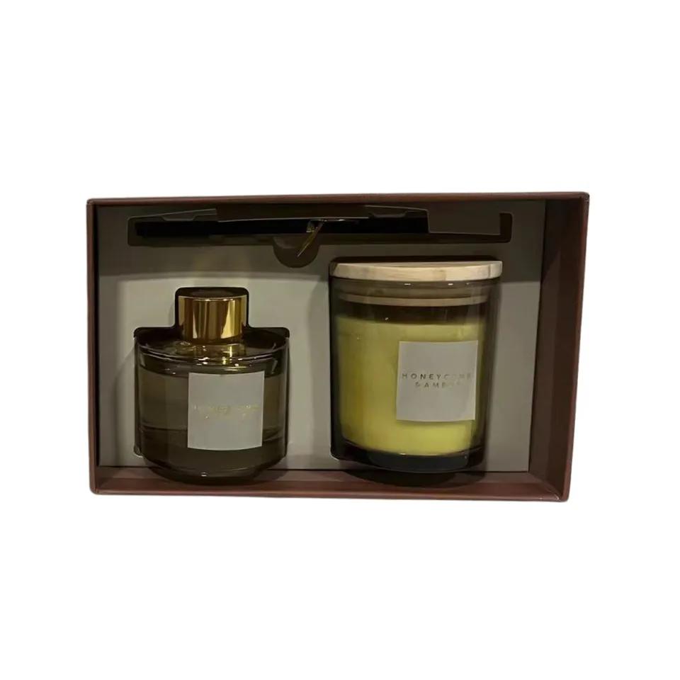Coffret Gusta Bougie 820g  + Diffuseur 100ml+7*8cm  Senteur Honey C00m