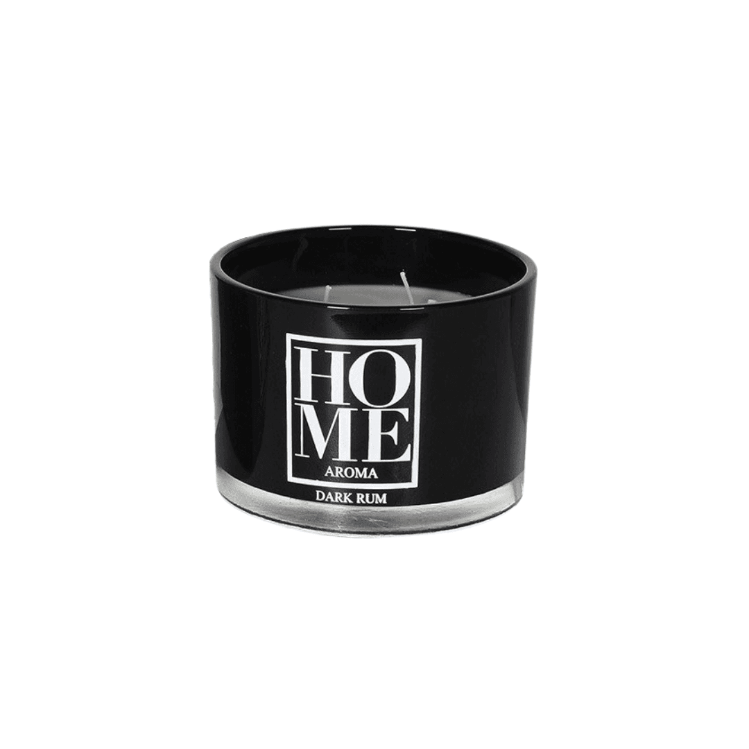 Bougie Parfume Home Noir En Verre  Avec Couvercle 730 G 11*8 Cm