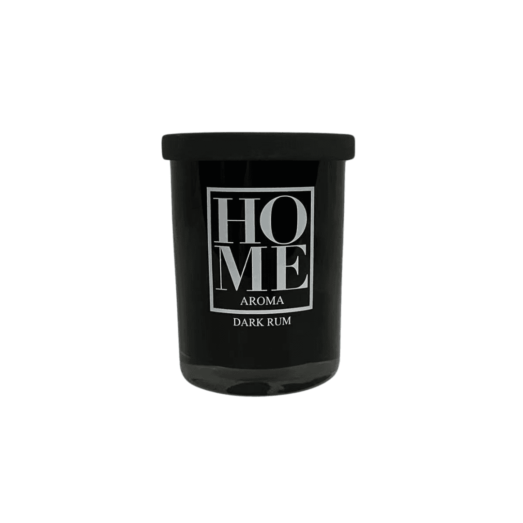 Bougie Parfume Home  Noir En Verre Avec Couvercle600 G 8*10.5 Cm