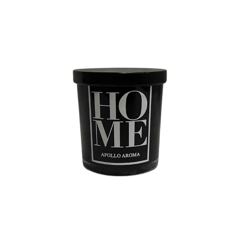 Bougie Parfume Noir Home  En Verre Avec Couvercle 310 G 7.5*7.5 Cm