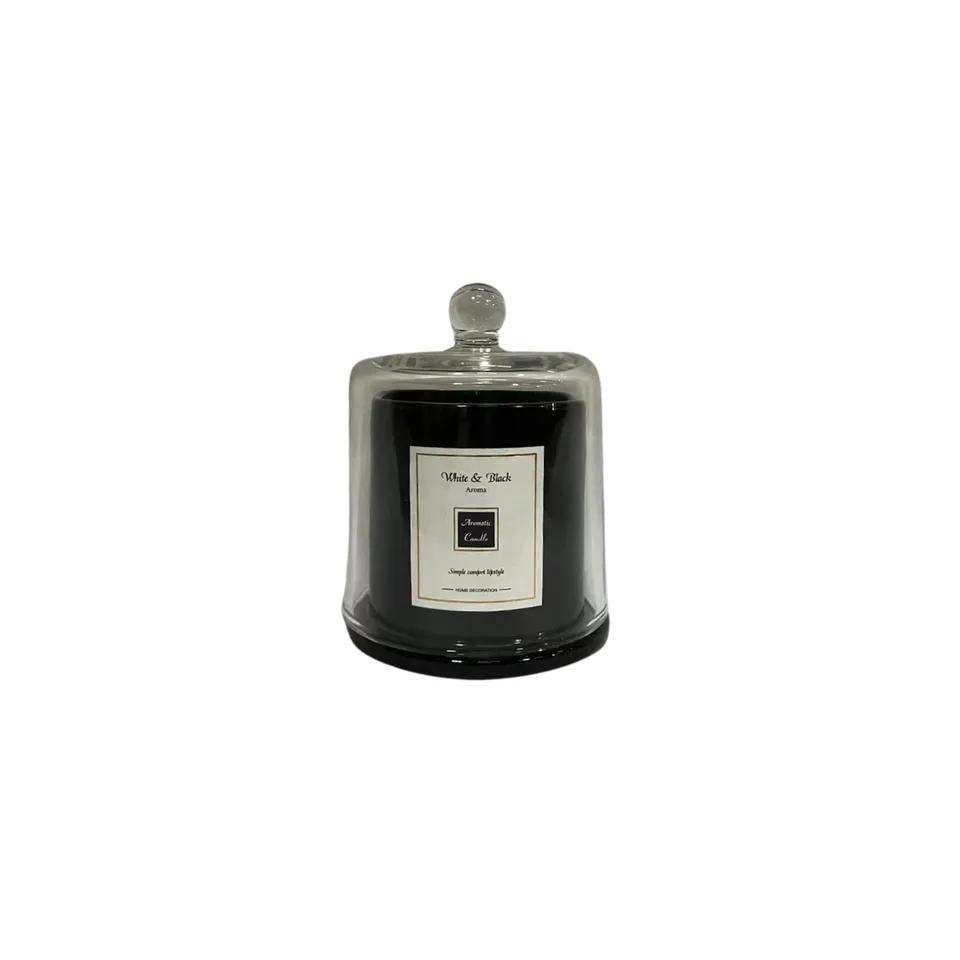 Bougie Dream Star  Noir Parfumee Avec Couvercle En Verre 740g   9*11.5