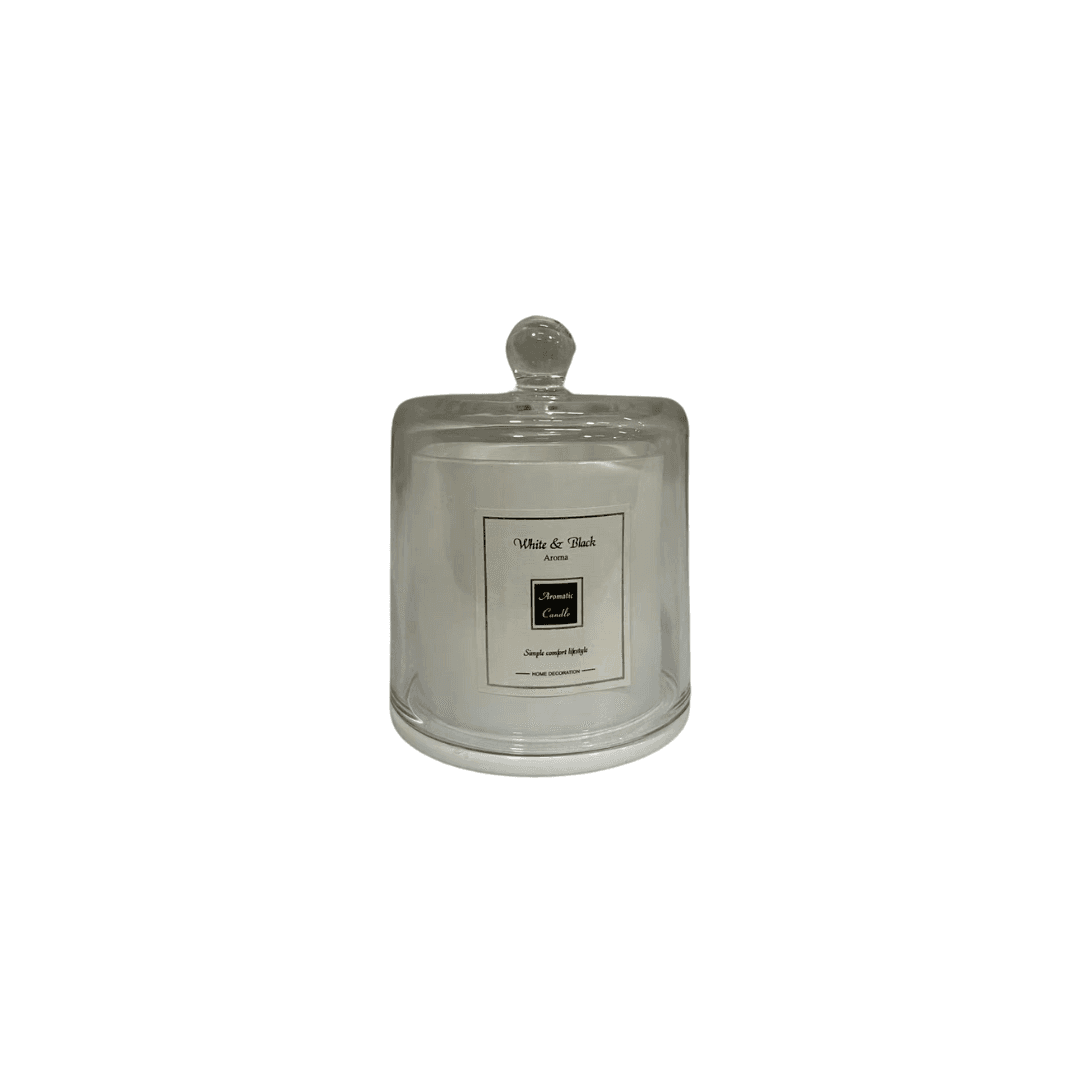 Bougie Dream Star Blanc Parfumée Avec Couvercle En Verre 740g   9*11.5