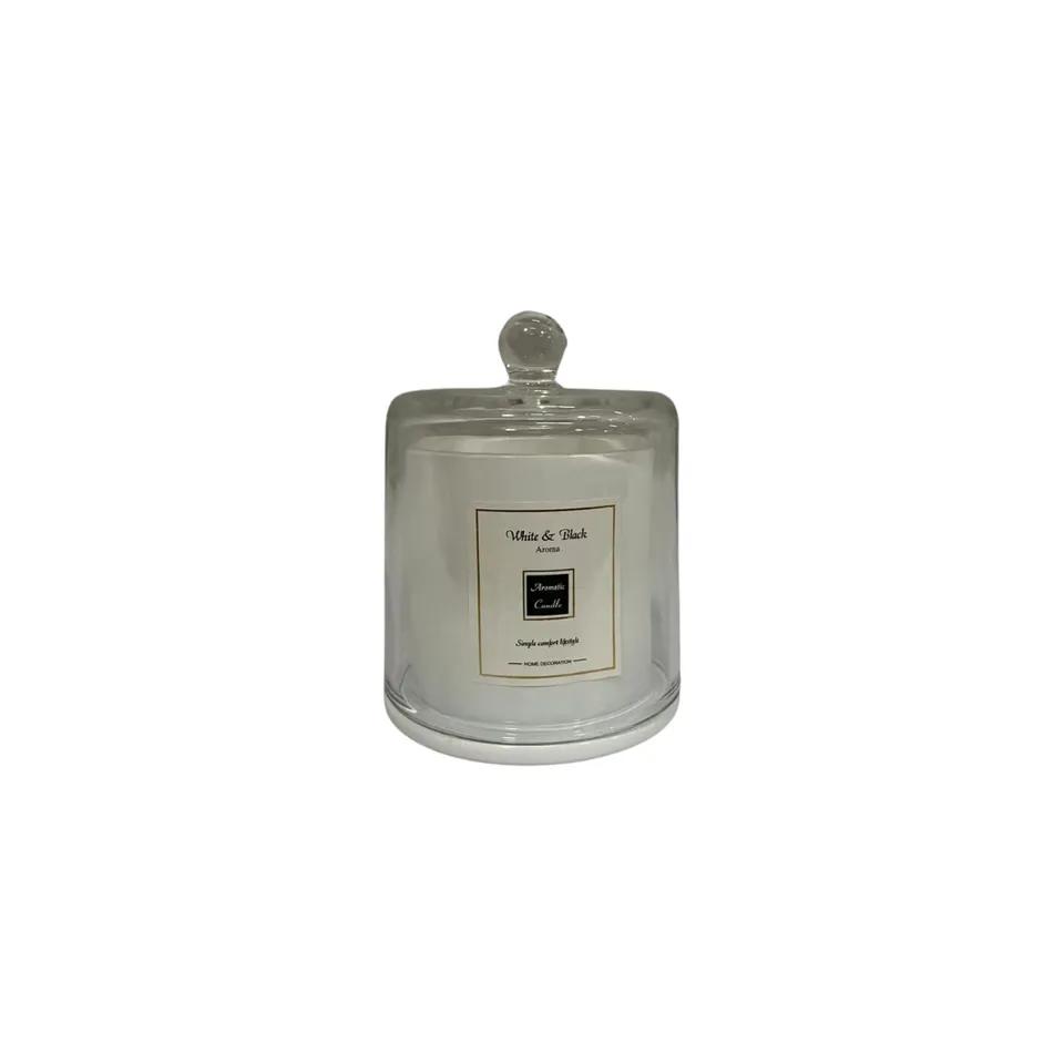 Bougie Dream Star Blanc Parfumée Avec Couvercle En Verre 740g   9*11.5