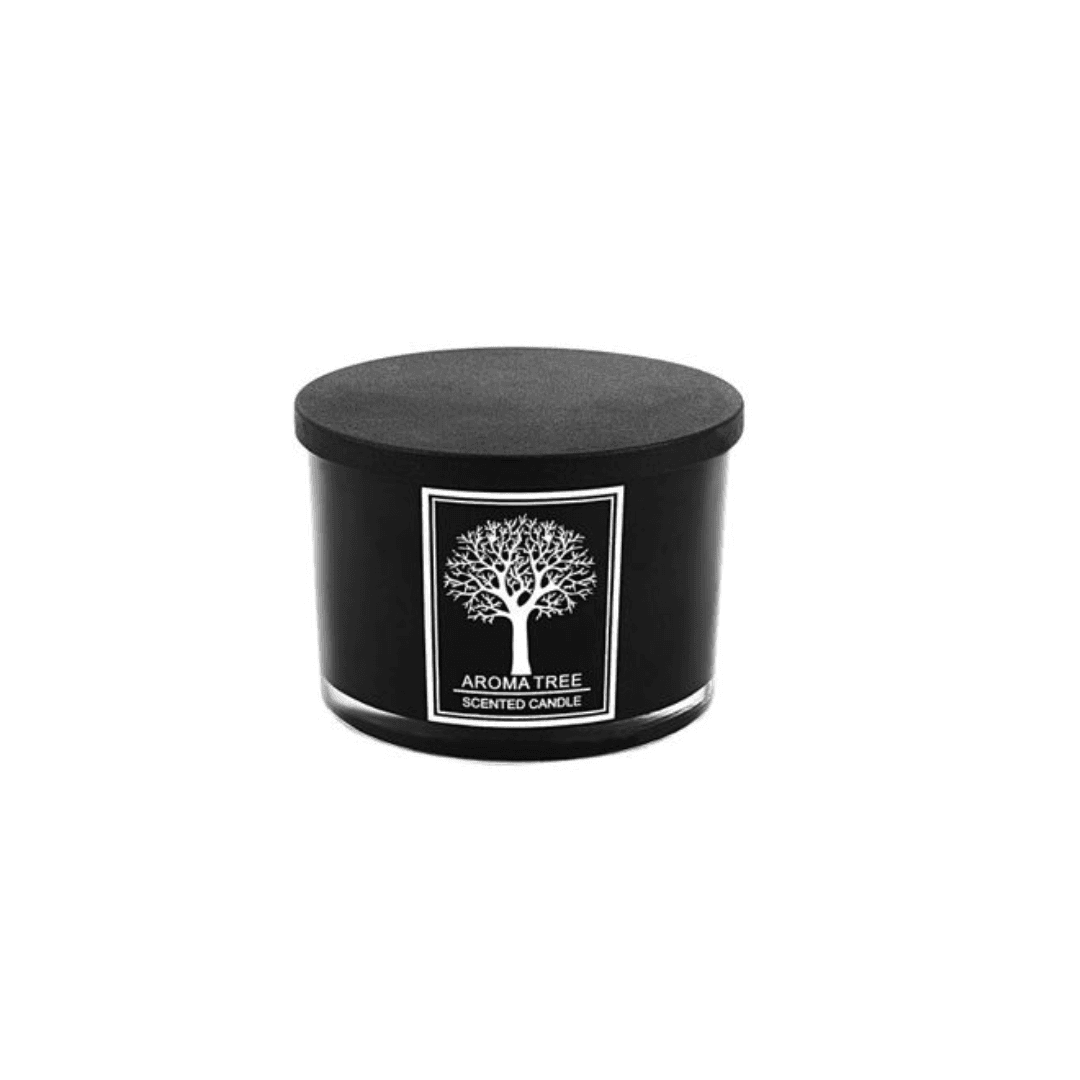 Bougie Parfume Noir  Aroma Tree En Verre  Avec  Couvercle  730g G