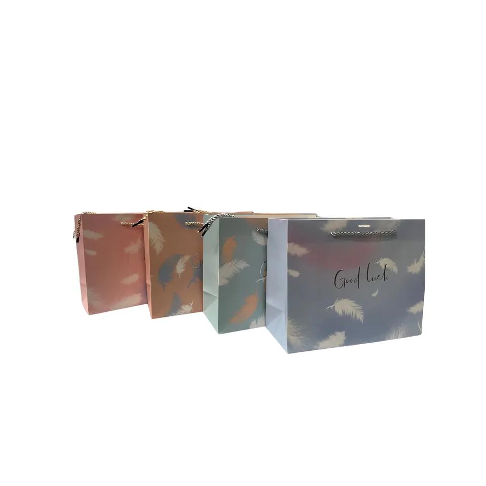Sac A Cadeau Good Luck Luxe   Design De Plume Avec Rubon