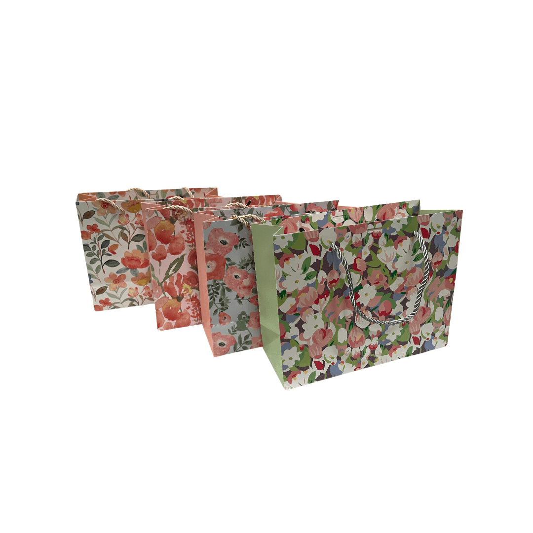 Sac A Cadeau Lux Motif Floral Avec Rubon M