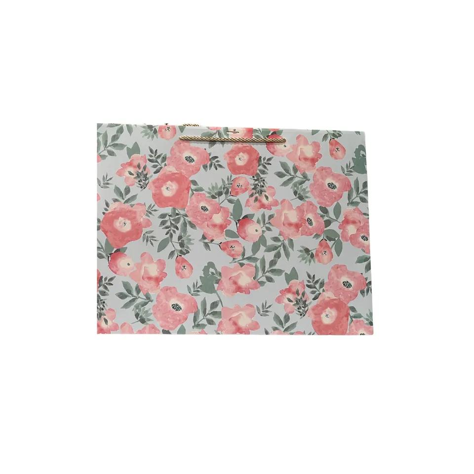 Sac A Cadeau Lux Motif Floral Avec Rubon L