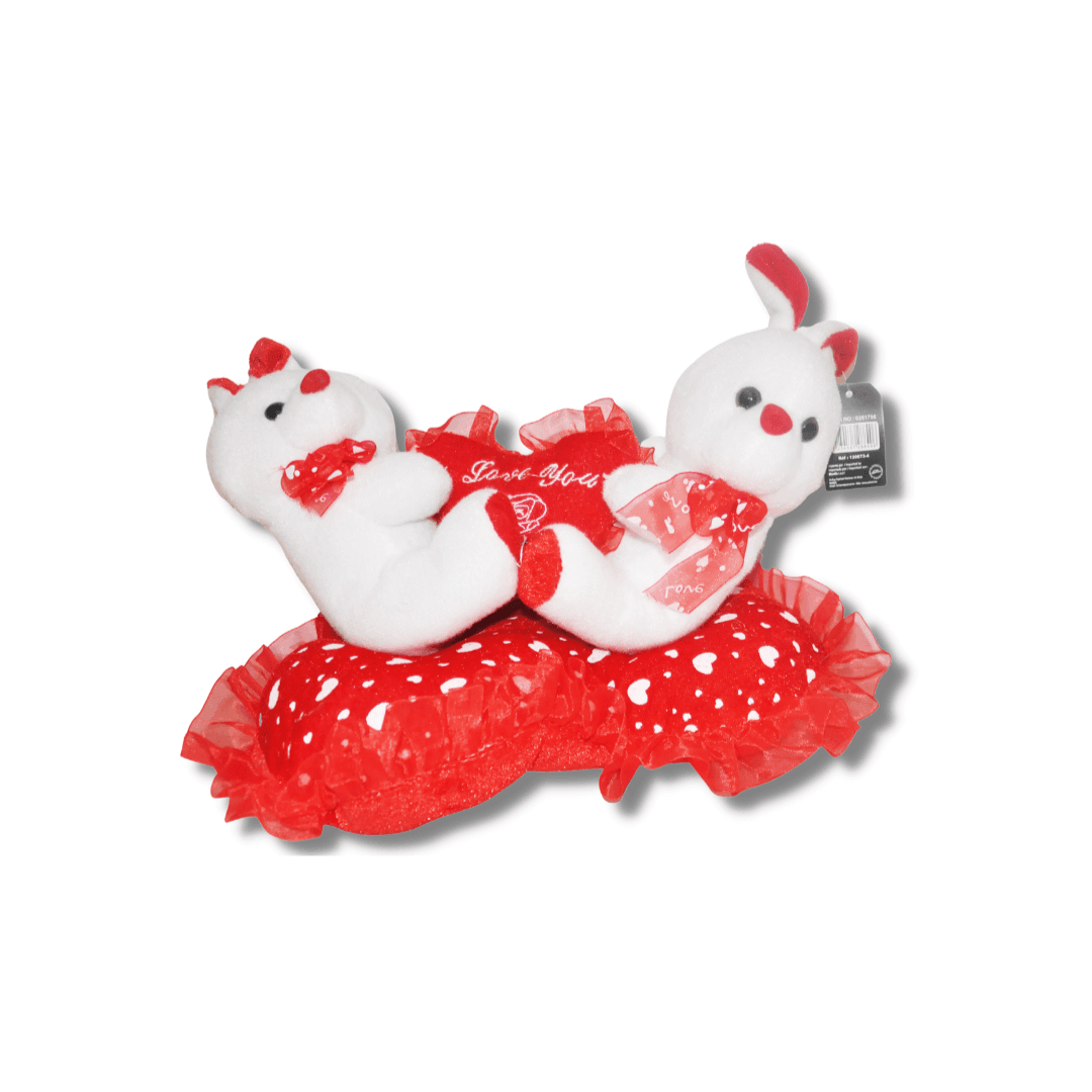 Peluche Twins Lapin  Coeur  Rouge /Blanc 28840