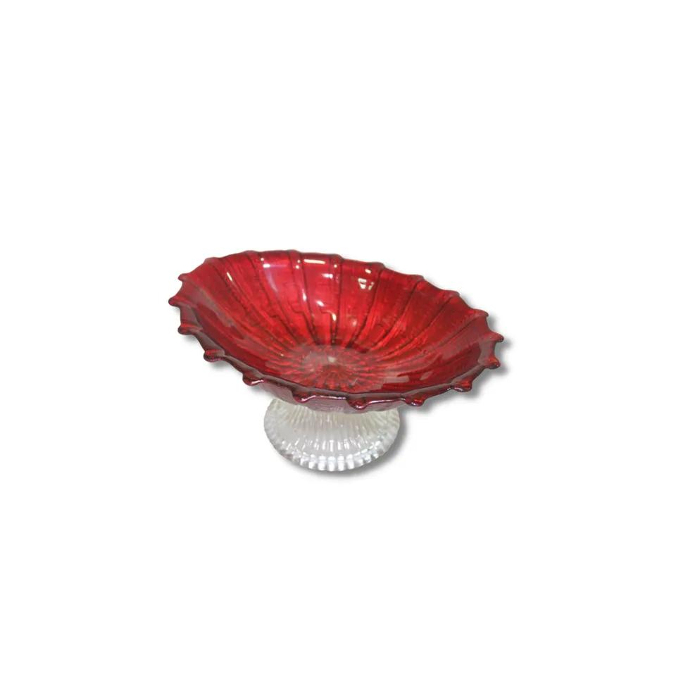 Bol En Verre Oval A Pied Arinnarouge 21cm Ref 3o21260a/R