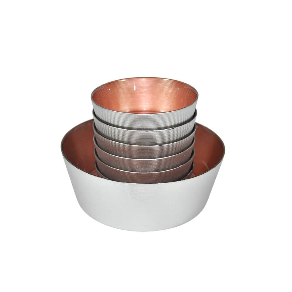 Set Saladier+6 Bols En Verre Bicolore Cuivre Ref Gc-Kyf-000015