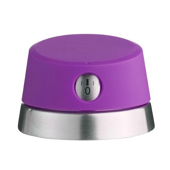 Minuteur Magnétique Mauve  Inox D 6.7 Cm H4.4cm Ref 861014