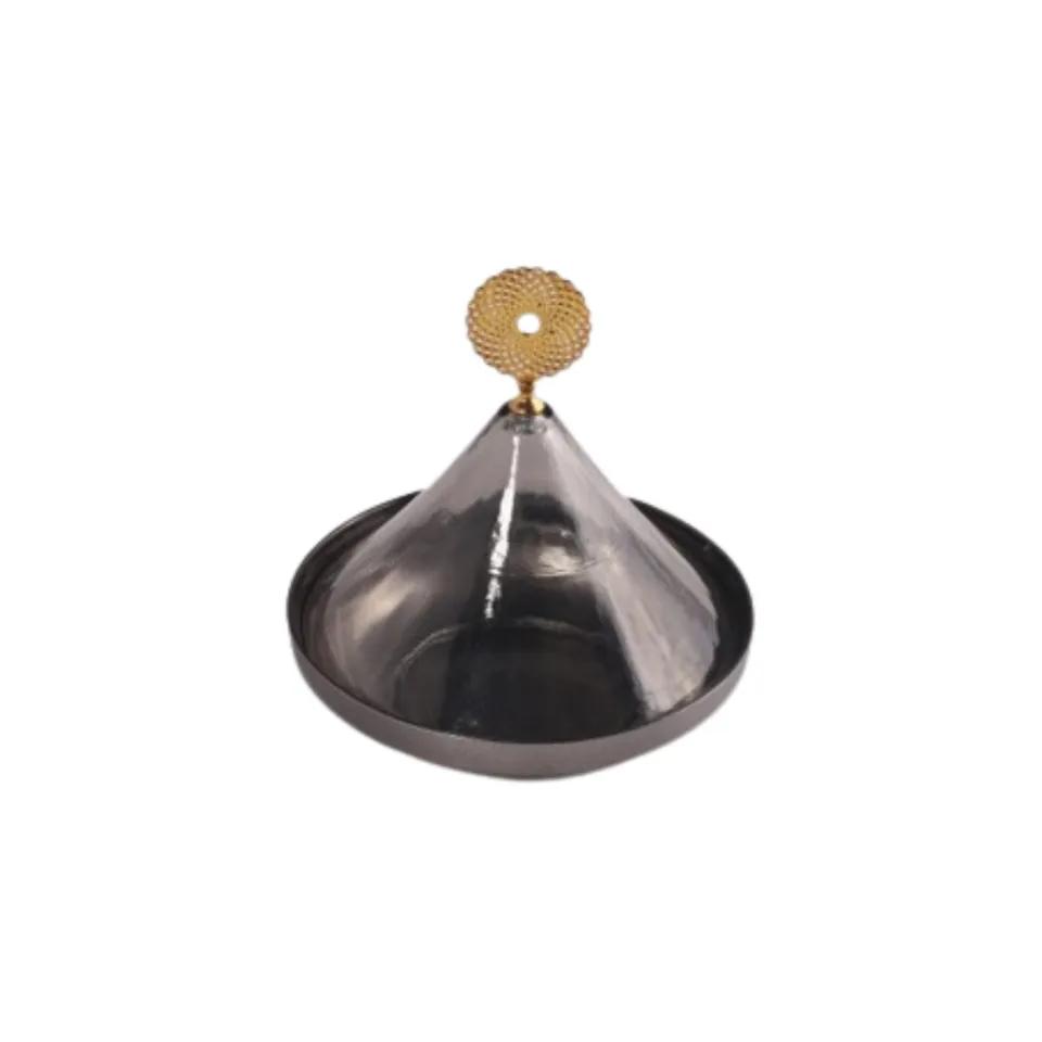Dome Tajine En Verre Argente  L