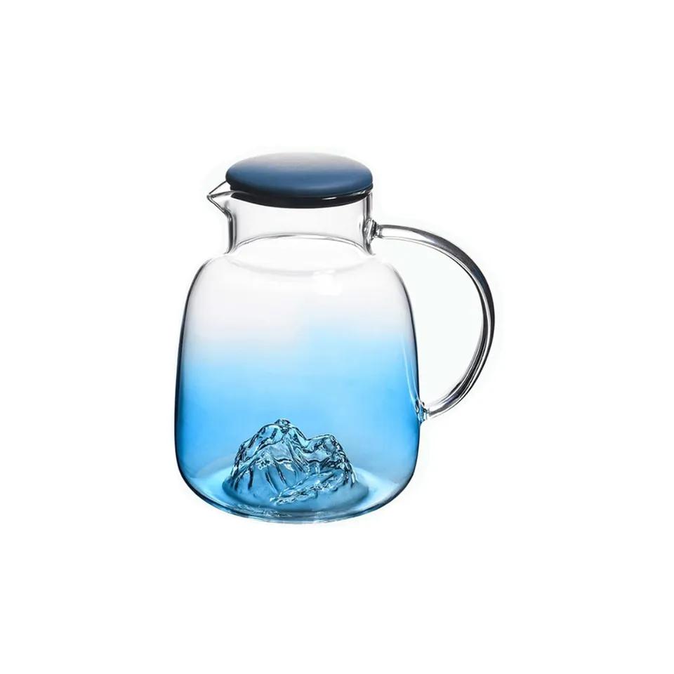 Caraf En Verre 1.5l Couvercle Bleu