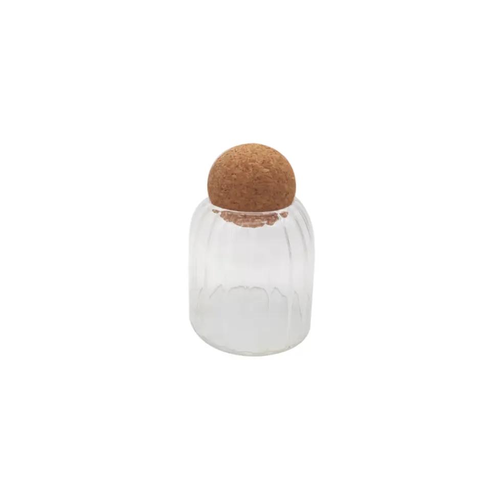 Bocal Acrylic Rayer Transaprant Pf Couvercle Rond Bambou