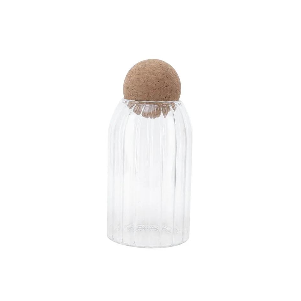 Bocal Acrylic Rayer Transaprant Mf Couvercle Rond Bambou