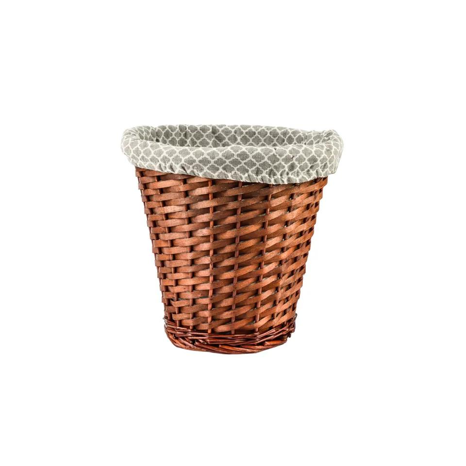 Panier De Rebut Osier Doublure Tendy Gris/Blanc 28x28h Cm Jn2435 T/G