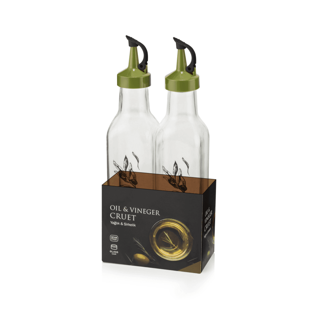 Set 2 Huilliere En Verre Ref C-00253