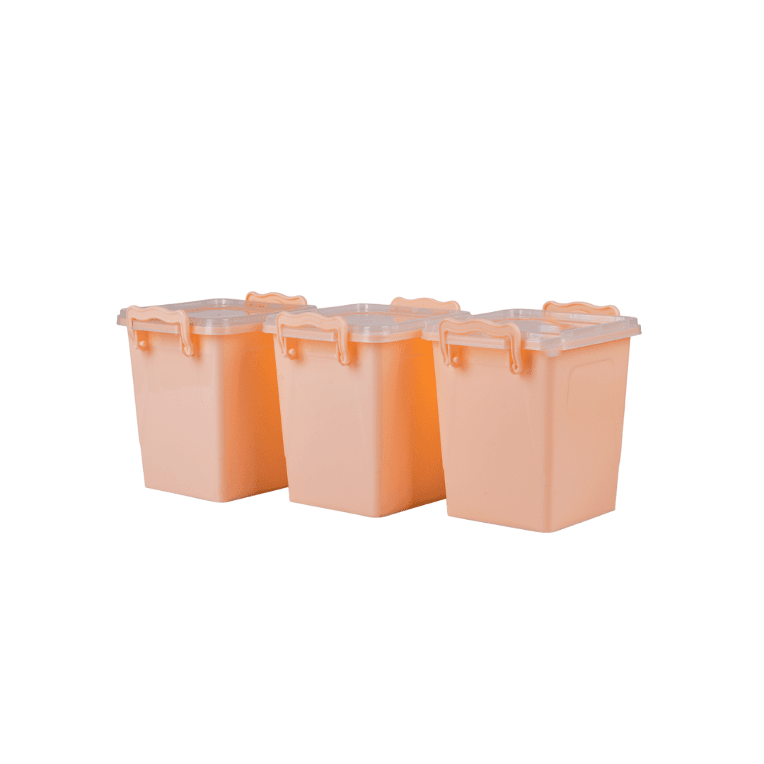 Vitamine Pack 3 Pcs Boite Rang Alim Carre 1.5 Lt 4 Coul