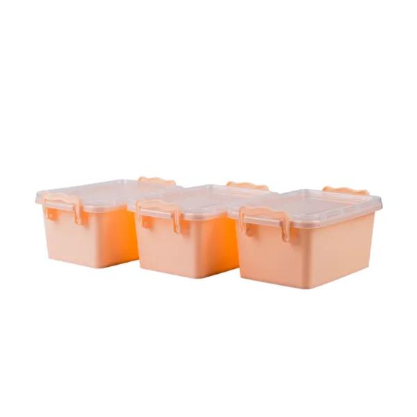 Vitamine Pack 3 Pcs Boite Rang Alim Rectangle 1.5 Lt 4 Coul