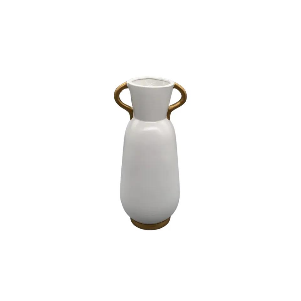 Vase Maya Blanc Or  Gf 13*12.3*29 Cm