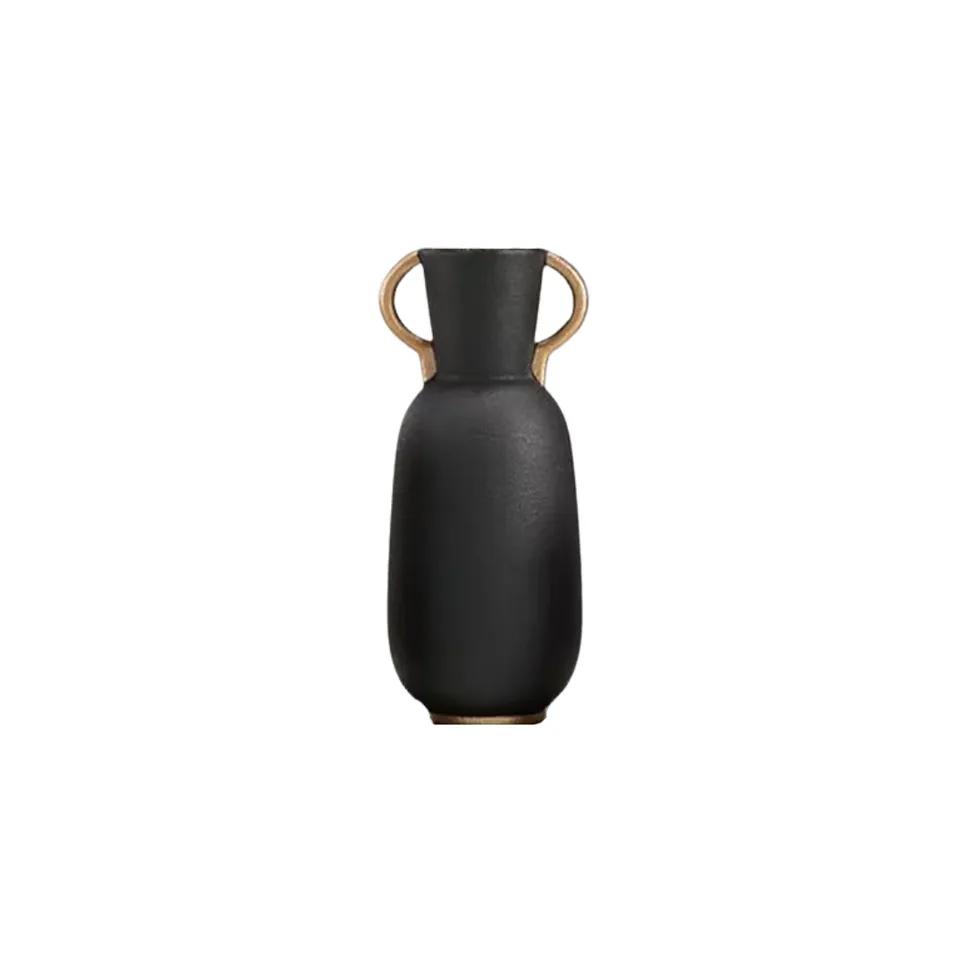 Vase Maya Noir  Or  Gf 13*12.3*29 Cm