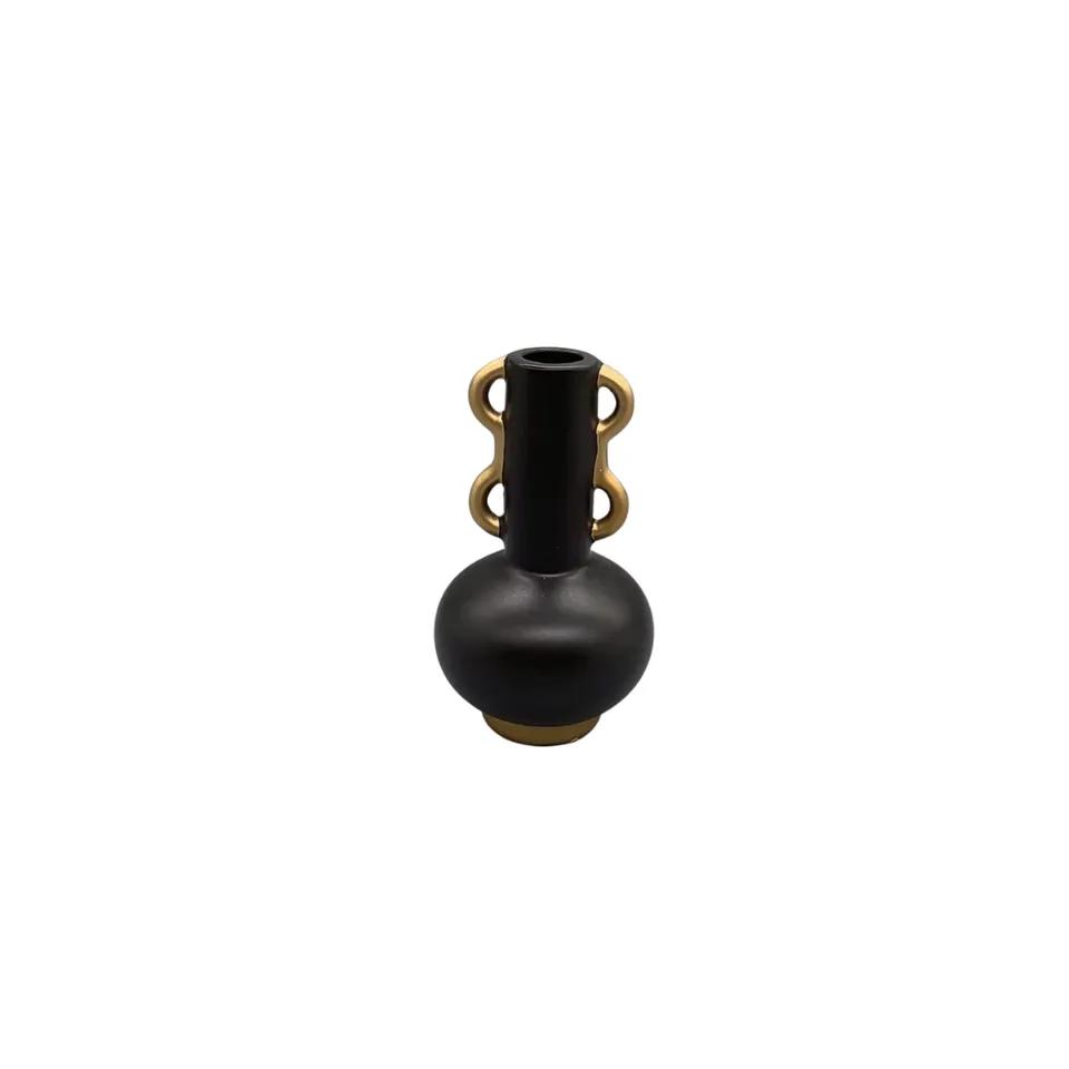 Vase Maya Noir Pf  11.5*11.5*19.5 Cm