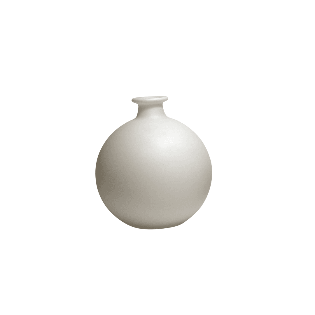 Vase Boule Taupe /Mate Blanc/Mate Noire  En Verre17.5x15x15 Cm Pf