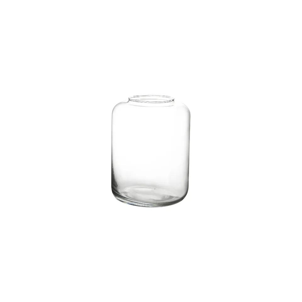 Vase Cylindrique Taupe/Marron  En Verre 16x12x12cm Pf