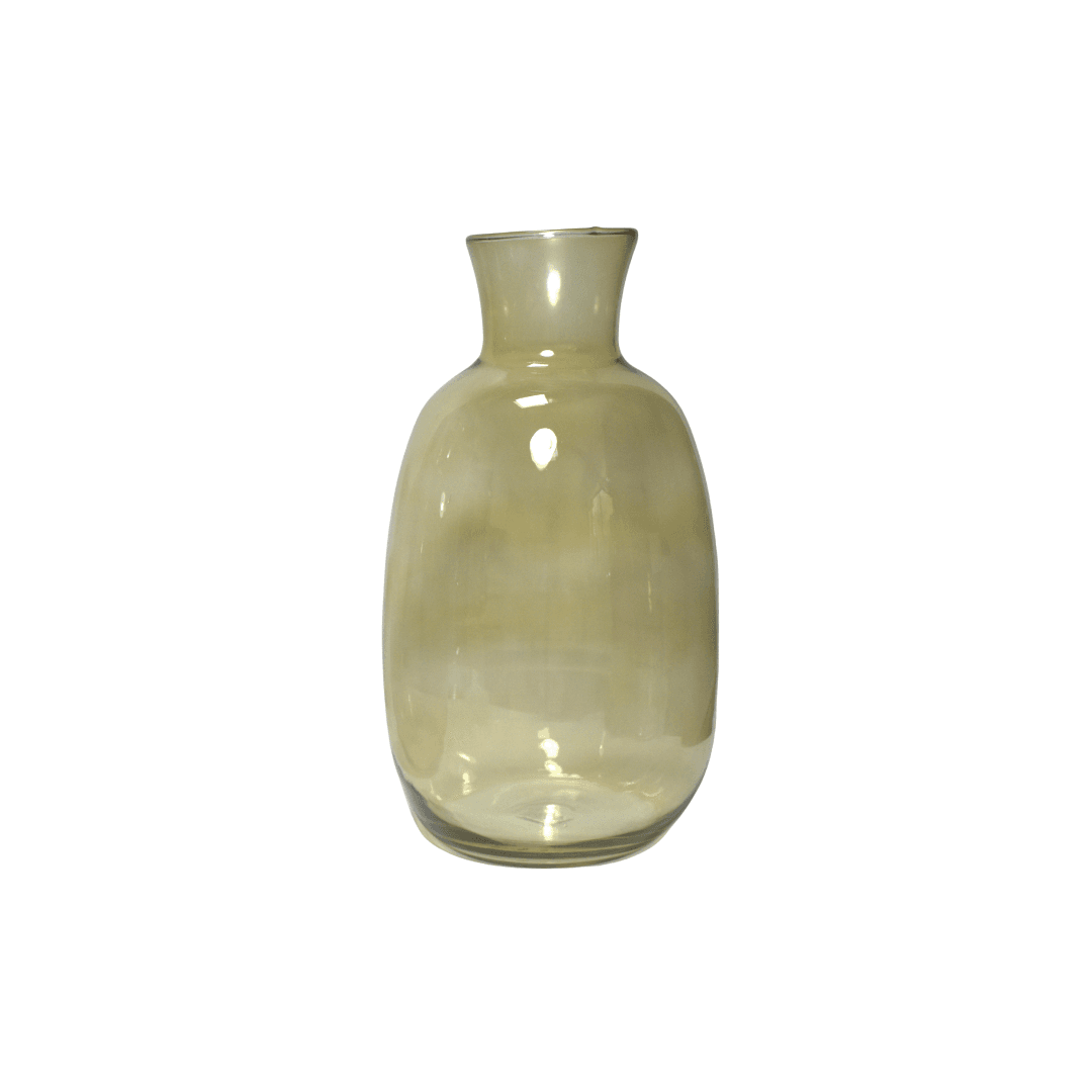 Vase Ambber Jaune  En Verre 36x21x21cm Gf
