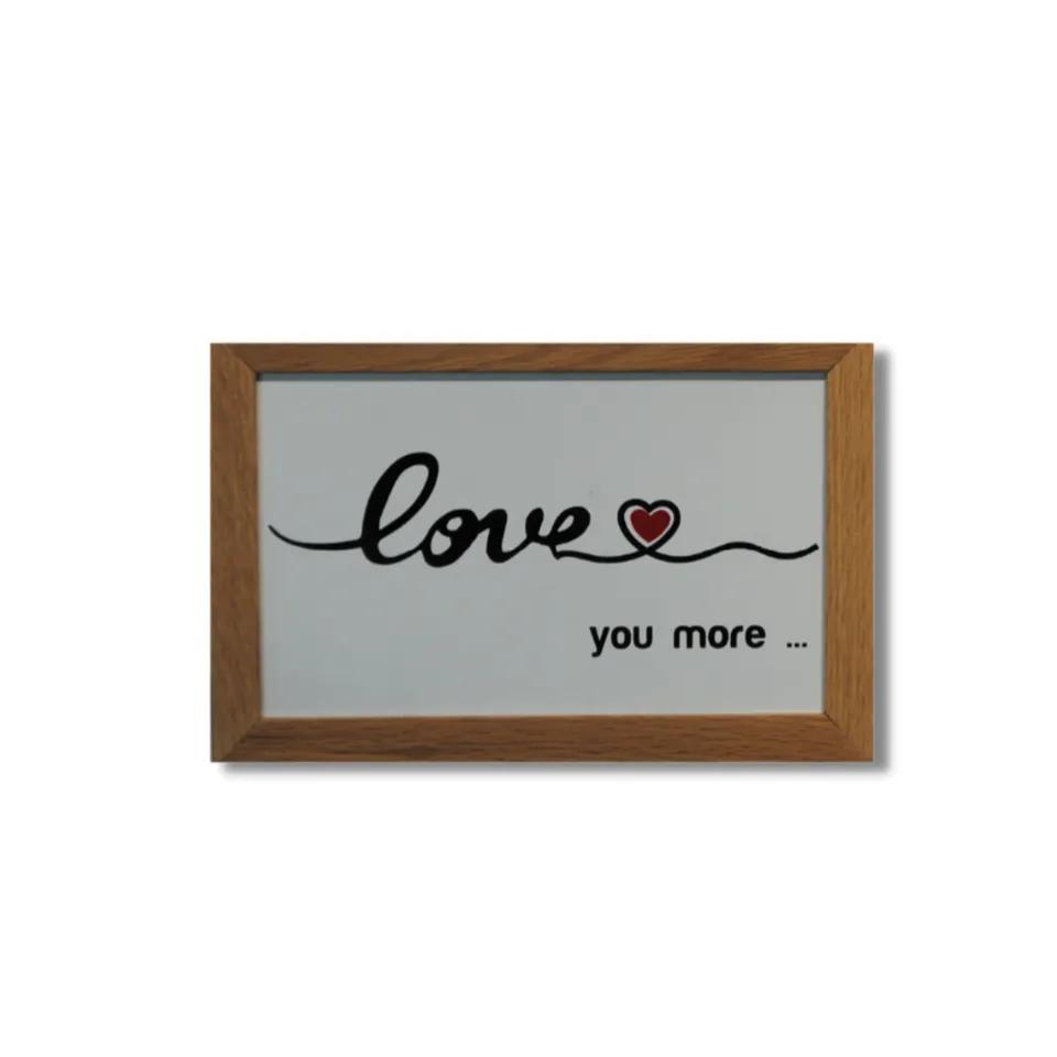 Cadre Love Avec Serigraphie Et Code 24x12 Cm