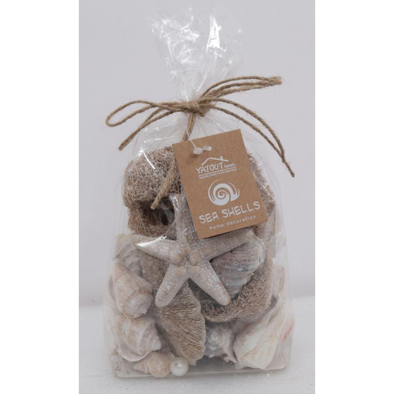 Sachet Melange Coquillage Blanc (L12xh16cm)  Ref De146005