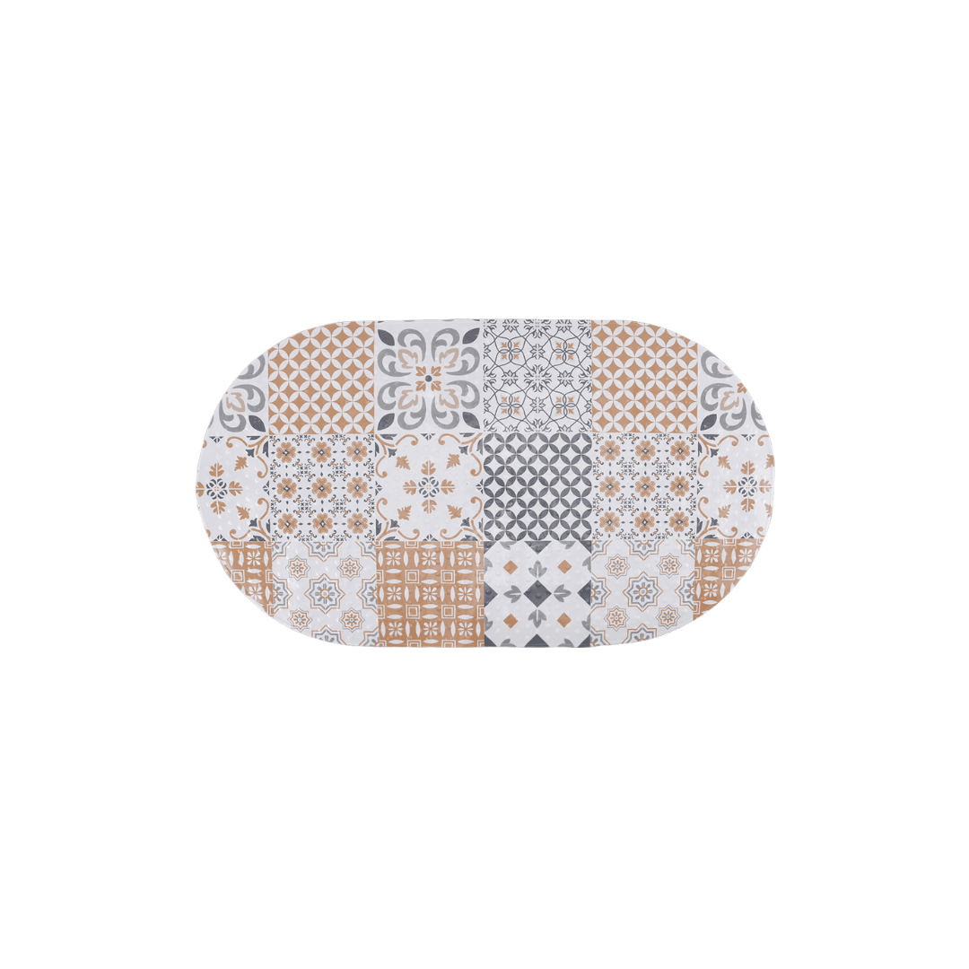 Tapis  De Bain Anti-Derapant Mosaique Oval   70x39 Cm