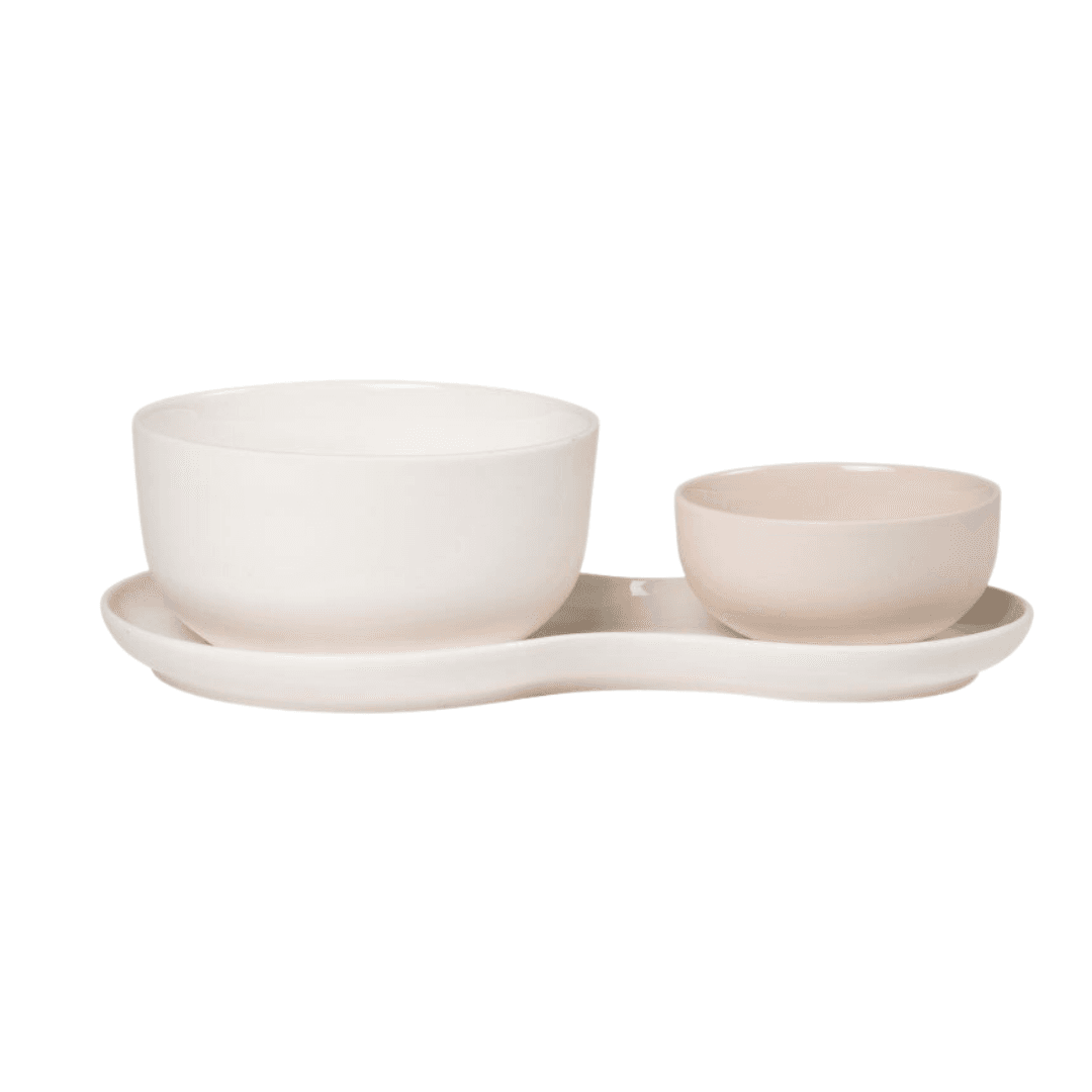 Nudge Set Soup & Salade  2 Bols +Assiette  Clr  Cream Ref 820065