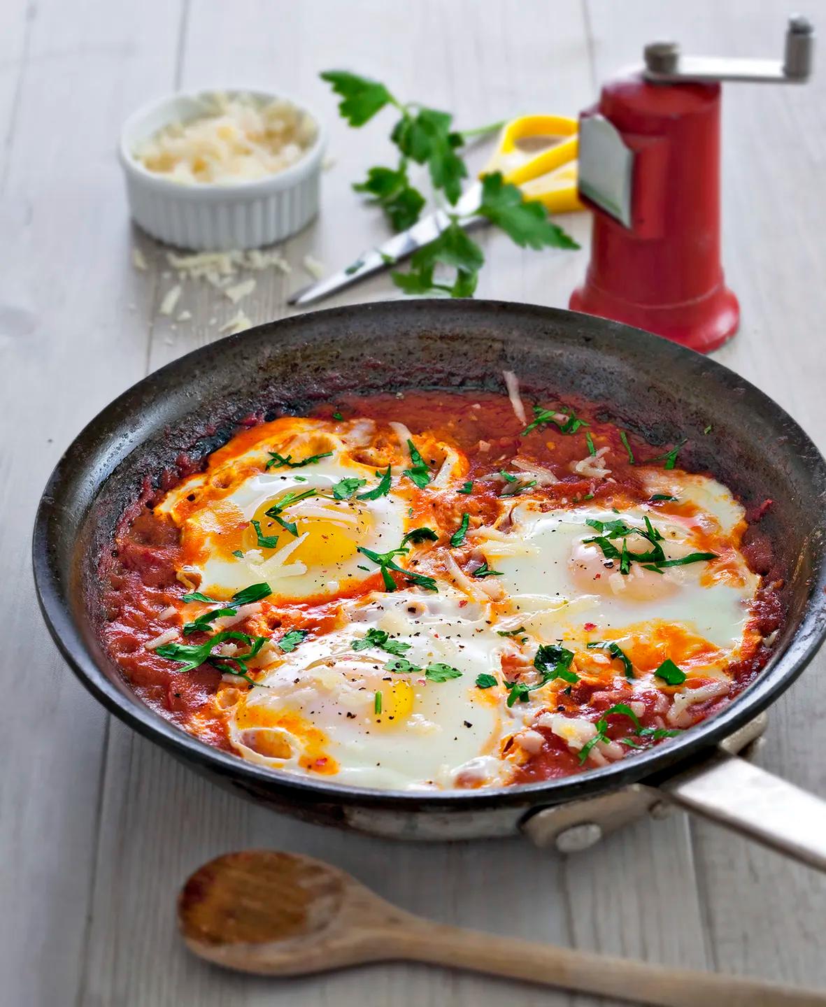 Œufs Gambas Tomates