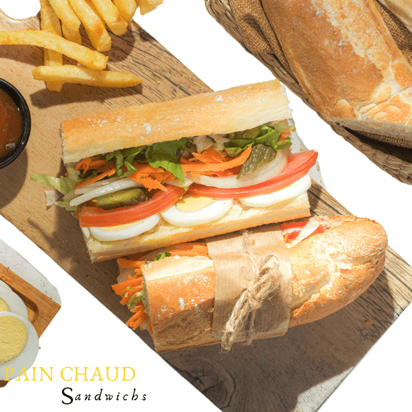 Sandwich Œuf Bouilli Pain chaud