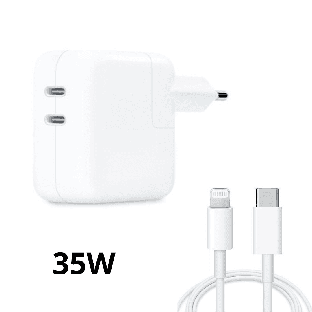 Chargeur  35 W USB-C+C ADAPTER USB-C+C TO Lightning Cable Bonne Qualité