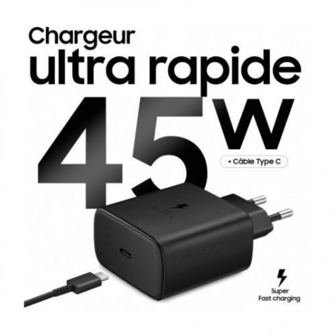 45W PD ADAPTER USB-C TO USB-C CABLE(5A) SUMSUNG Bonne Qualité