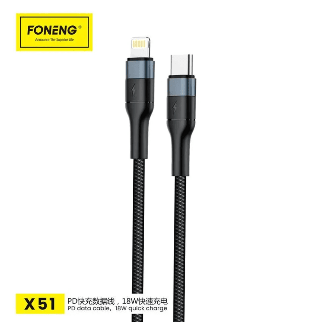 Câble Foneng X51  USB-C To Lightning 20W  haute qualité