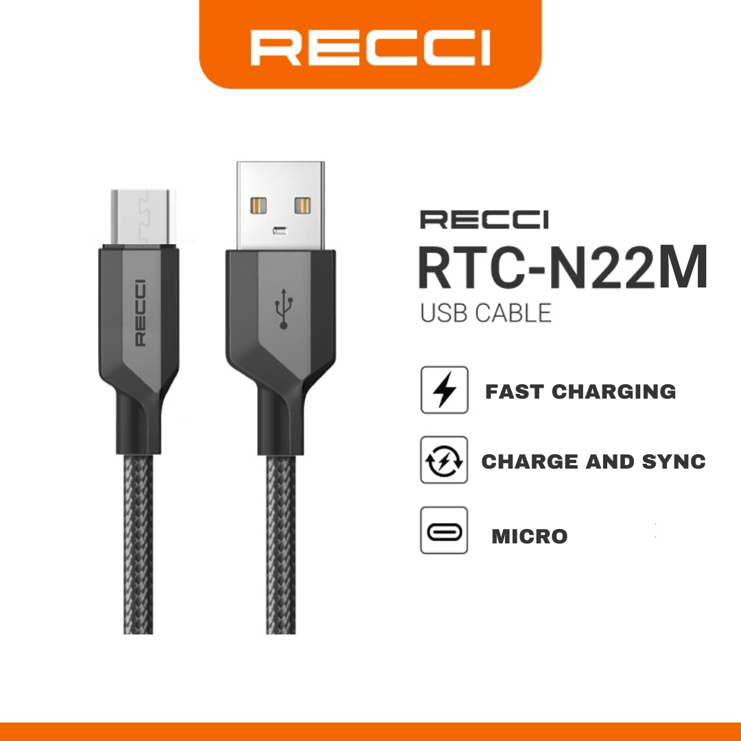 Cable RECCI GIANT RTC-N22M MICRO 2.4A 100CM Haute Qualité