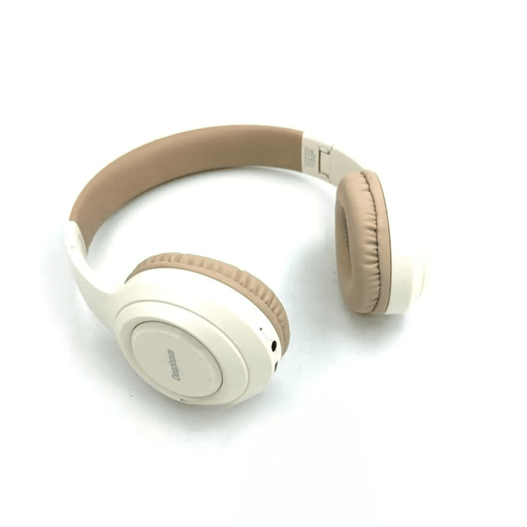 Casque Bandeau Sans Fil Microphone Portable Deepbass R13 (Beige Marron)