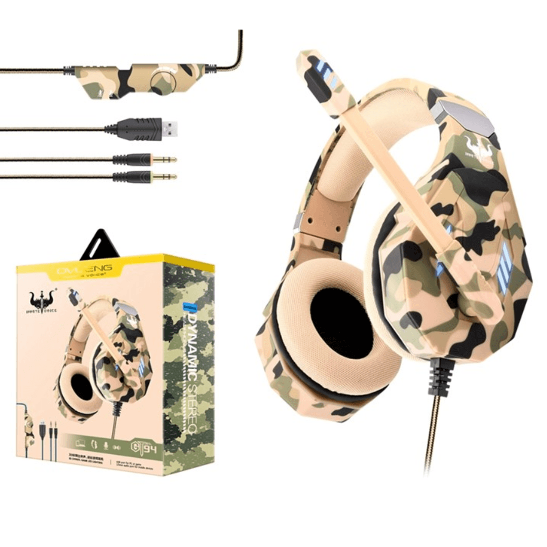 Ovleng Gt98 E-sports Led Light Headset Over-ear Gaming  (Camouflage Green)