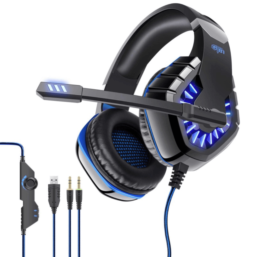 Ovleng Gt81 E-sports Led Light Headset Over-ear Gaming (BLUE)