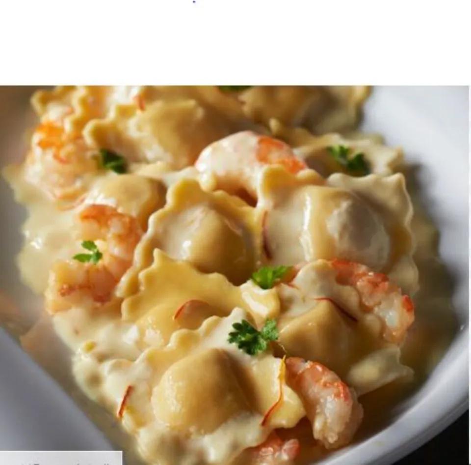 Ravioli Crevette  à La crème gruyère
