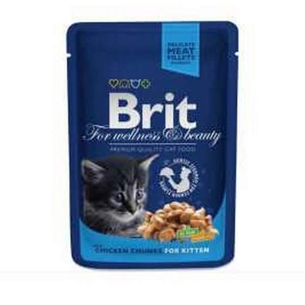 BRIT Premium Cat Pouches Chicken Chunks for Kitten 100 g (06026)