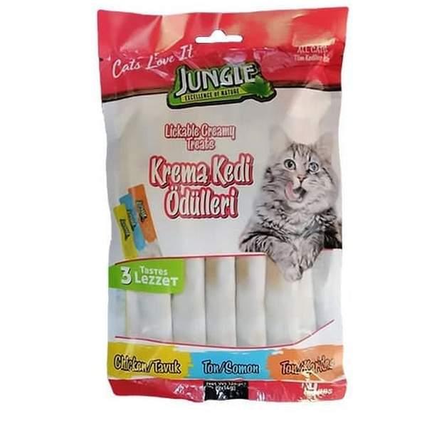 JUNGLE LICKABLE TREAT FOR CAT CREAM MIX 9*14 G (03344)